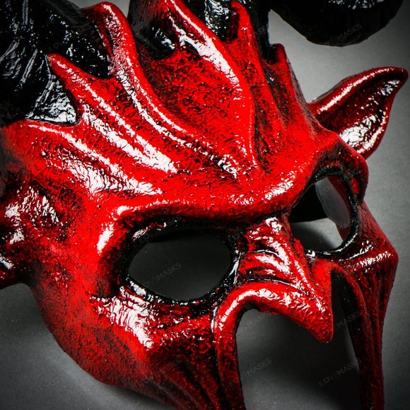 Krampus Ram Demon with Horns Devil Halloween Mask - Picture 6 of 7
